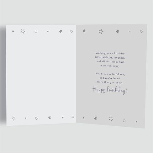 Birthday Card for Son – Blue Balloon & Gift Design A5 Greeting Card with Printed Verse – Premium UK Made Card in Kuwait