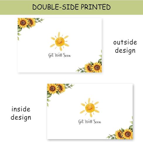 بطاقة تهنئة كبيرة جدًا بزهرة عباد الشمس العملاقة التي تفكر فيك، بطاقة تهنئة من المجموعة مع مظاريف كبيرة جدًا، هدية بطاقات شفاء قريبًا للرجال والنساء وزملاء العمل، 14 × 22 بوصة in Kuwait