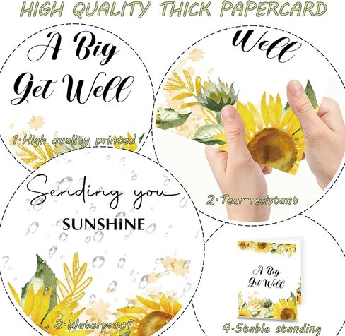 بطاقة تهنئة كبيرة جدًا بزهرة عباد الشمس العملاقة التي تفكر فيك، بطاقة تهنئة من المجموعة مع مظاريف كبيرة جدًا، هدية بطاقات شفاء قريبًا للرجال والنساء وزملاء العمل، 14 × 22 بوصة in Kuwait