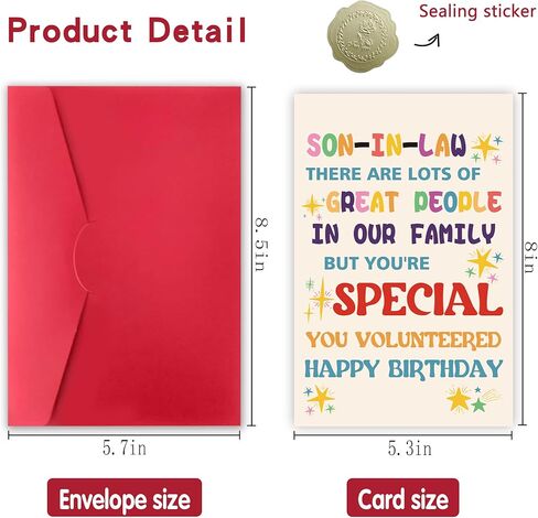 Heartfelt Birthday Greeting Card for Son-in-Law - Special Family Volunteer Appreciation, Birthday Wishes for Anyone, Birthday Card in Saudi Arabia