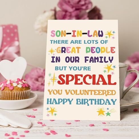 Heartfelt Birthday Greeting Card for Son-in-Law - Special Family Volunteer Appreciation, Birthday Wishes for Anyone, Birthday Card in Saudi Arabia
