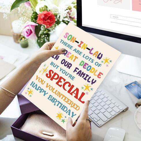Heartfelt Birthday Greeting Card for Son-in-Law - Special Family Volunteer Appreciation, Birthday Wishes for Anyone, Birthday Card in Saudi Arabia