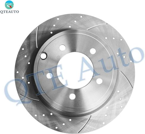 مجموعة PM Auto مكونة من 6 دوارات قرص فرامل خلفية 302 مم محفورة - طقم وسادة الفرامل السيراميكية لاستبدال 2007-2010 كرايسلر سيبرينغ in Saudi Arabia