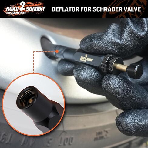 Tire Deflator Kit, 4 PCS Auto-Stop Valve Tool, 10-30 PSI Adjustable Range, Screw-On Tire Air Down Valves, with Storage Pouch, for Off-Road, Truck, SUV, RV, Travel & Repair in Saudi Arabia