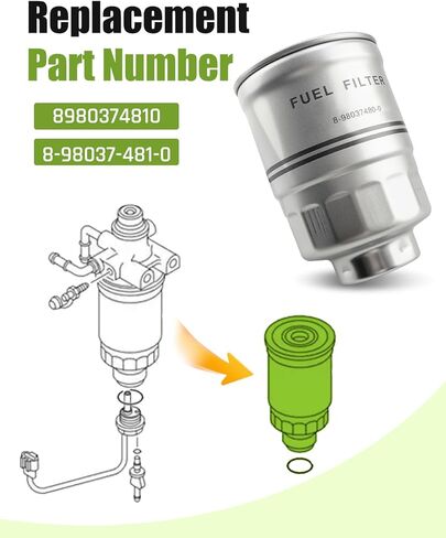 عنصر فلتر الوقود مناسب لمحركات ISUZU NRR NQR NPR NPR-HD 2005-2022 4JJ1 3.0L 4HK1 5.2L، استبدال 8980374810 in Saudi Arabia