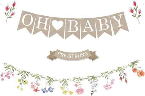 لافتة أطفال من الخيش بطول 6 أقدام من أجل زينة استحمام الطفل على شكل زهرة برية، لافتات أطفال على شكل زهور، لوازم حفلات حديقة الزهور البرية للفتيات in Kuwait