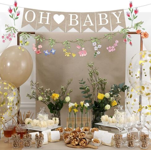 لافتة أطفال من الخيش بطول 6 أقدام من أجل زينة استحمام الطفل على شكل زهرة برية، لافتات أطفال على شكل زهور، لوازم حفلات حديقة الزهور البرية للفتيات in Kuwait