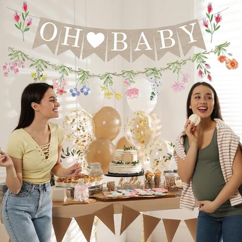 لافتة أطفال من الخيش بطول 6 أقدام من أجل زينة استحمام الطفل على شكل زهرة برية، لافتات أطفال على شكل زهور، لوازم حفلات حديقة الزهور البرية للفتيات in Kuwait