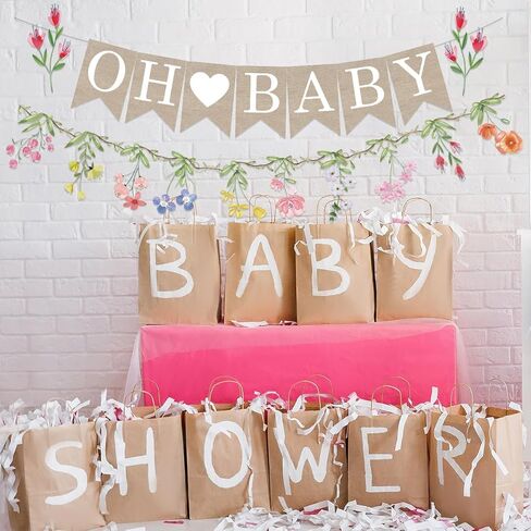 لافتة أطفال من الخيش بطول 6 أقدام من أجل زينة استحمام الطفل على شكل زهرة برية، لافتات أطفال على شكل زهور، لوازم حفلات حديقة الزهور البرية للفتيات in Kuwait