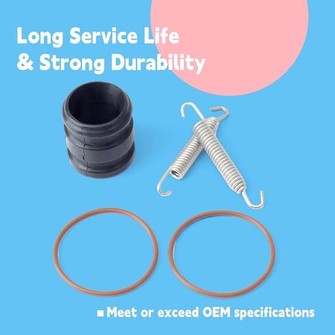 3JE-14615-00-00 Expansion Chamber to Silencer Coupler Seal and Spring Kit Replacement for Yamaha YZ 250 cc 2-Stroke Exhaust YZ250 & YZ250X Motorcycle 2001 & Up Replace 3JE-14615-01-00 in Kuwait