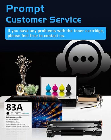 PRESTIGE CARTRIDGE 83A Black Toner Cartridges Replacement for HP83A 83A CF283A 83X CF283X Toner Compatible with HP Laser Jet Pro MFP M125nw M201dw M225dw M201n M125a M127fn M127fw (2 Black) in Kuwait