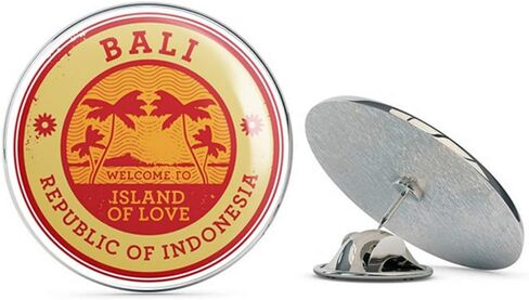 Bali Indonesia Round Metal 0.75" Lapel Pin Hat Shirt Pin Tie Tack Pinback in Kuwait