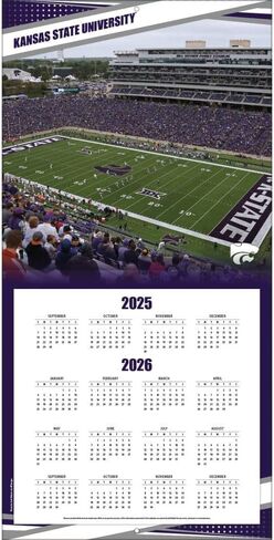 تقويم حائط NCAA Kansas State Wildcats 2026، 12 بوصة × 12 بوصة، تقويم لمدة 16 شهرًا مع غلاف مثبت in Kuwait