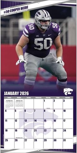 تقويم حائط NCAA Kansas State Wildcats 2026، 12 بوصة × 12 بوصة، تقويم لمدة 16 شهرًا مع غلاف مثبت in Kuwait