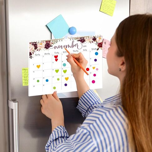 تقويم حائط 2026 - تقويم جداري لمدة 12 شهرًا يناير 2026 - ديسمبر 2026، 28 × 21 سم، تصميم زهور بسيط مبتكر، مناسب للتعليق على الحائط، لتنظيم تخطيط المكاتب المنزلية والمدرسة. in Kuwait