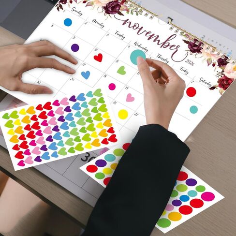 تقويم حائط 2026 - تقويم جداري لمدة 12 شهرًا يناير 2026 - ديسمبر 2026، 28 × 21 سم، تصميم زهور بسيط مبتكر، مناسب للتعليق على الحائط، لتنظيم تخطيط المكاتب المنزلية والمدرسة. in Kuwait