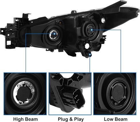 Headlight Assembly Projector Compatible With 2014-2016 14 15 16 Mazda 3 2014 2015 2016 14-16 Mazda 3 Passenger Side And Driver Side in Kuwait