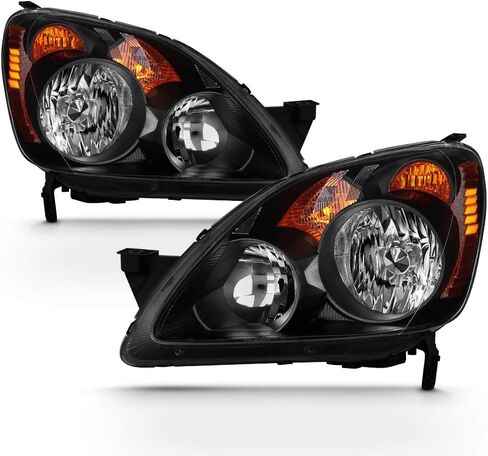 ACANII-For 2005-2006 Honda CRV C-RV المصابيح الأمامية المصابيح الأمامية السوداء JDM نمط استبدال زوج مجموعة السائق والركاب in Kuwait