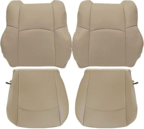 SecosAutoparts Driver & Passenger Bottom & Top Perforated Leather Seat Cover Tan Compatible with Dodge Ram 2500 3500 4500 5500 Laramie Sport SLT 2009 2010 2011 2012 2013 2014 2015 2016 2017 2018 in Saudi Arabia