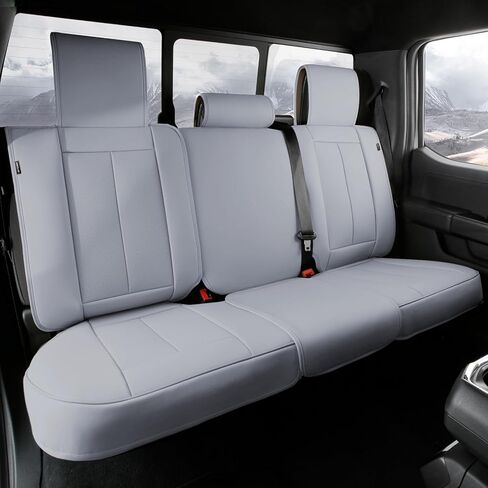 أغطية مقاعد السيارة المخصصة من Coverland متوافقة مع 2011-2016 F-250 F-350 Super Duty Crew، سوبر - غطاء مقعد من الجلد الفاخر غير القابل للانزلاق وغطاء مقعد مقاوم للماء من الإسفنج الذكي [الأمامي الأسود] in Kuwait