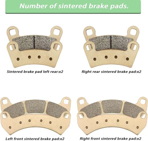 Sintered Front & Rear Brake Pads for Polaris General 1000 XP 4 2020 2021 2022 2023 2024 General-XP-4-1000# 2206231 2203318 2208936 in Saudi Arabia