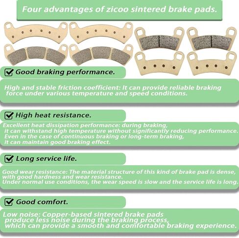 Sintered Front & Rear Brake Pads for Polaris General 1000 XP 4 2020 2021 2022 2023 2024 General-XP-4-1000# 2206231 2203318 2208936 in Saudi Arabia