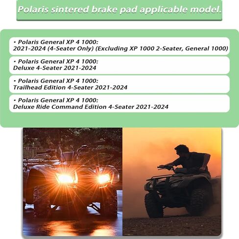 Sintered Front & Rear Brake Pads for Polaris General 1000 XP 4 2020 2021 2022 2023 2024 General-XP-4-1000# 2206231 2203318 2208936 in Saudi Arabia