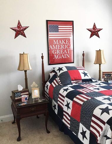 E-view Metal Barn Star ديكور منزلي وطني بدائي داخلي وخارجي فن جداري ريفي معلق نجوم ديكورات للجدران سياج الشرفة منزل يوليو من الديكور الرابع in Kuwait