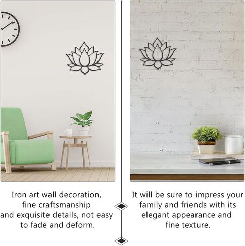 Wakauto Metal Lotus Wall Art Decor, 3D Sculpture Yoga Meditation Wall Sign Hanging Ornament for Home Office Wall Decoration in Saudi Arabia