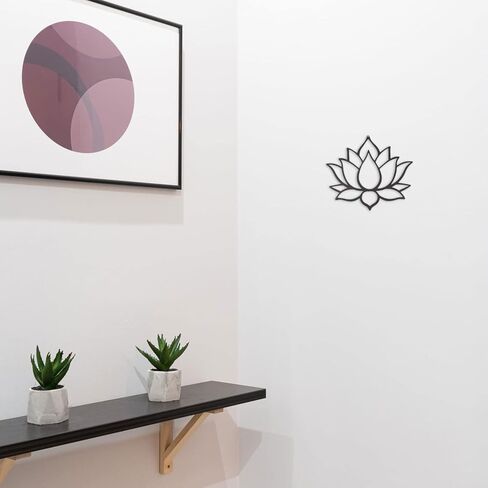 Wakauto Metal Lotus Wall Art Decor, 3D Sculpture Yoga Meditation Wall Sign Hanging Ornament for Home Office Wall Decoration in Saudi Arabia