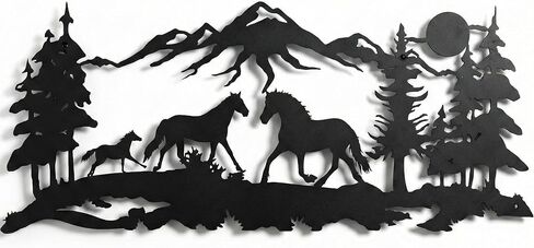 DEKADRON Metal Wall Decor, Horse Family,Home Decoration,Wall Sign, Metal Wall Art, Interior Decoration, Indoor Outdoor Hangings (*30" W x 13" H / 75x33 cm) in Kuwait