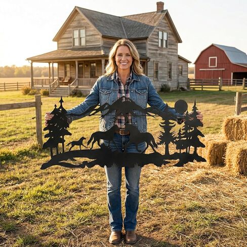 DEKADRON Metal Wall Decor, Horse Family,Home Decoration,Wall Sign, Metal Wall Art, Interior Decoration, Indoor Outdoor Hangings (*30" W x 13" H / 75x33 cm) in Kuwait