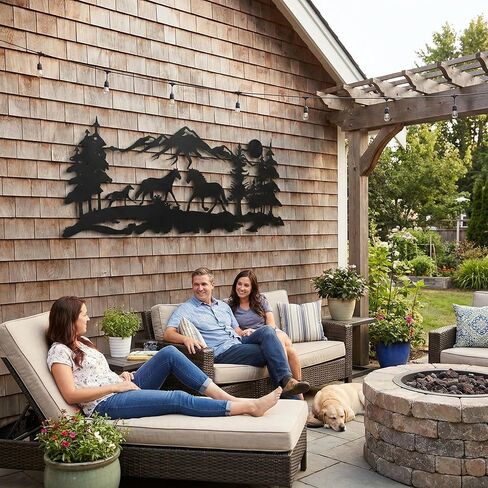 DEKADRON Metal Wall Decor, Horse Family,Home Decoration,Wall Sign, Metal Wall Art, Interior Decoration, Indoor Outdoor Hangings (*30" W x 13" H / 75x33 cm) in Kuwait