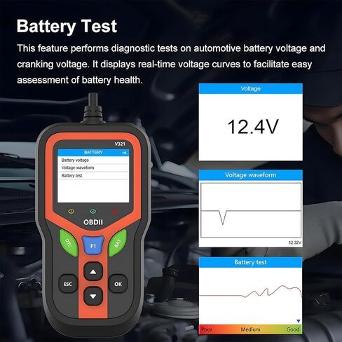 OBD2 Car Scanner Diagnostic Tool, V321 Vehicle Check Engine Fault Code Reader with Reset, Automotive OBD II Diagnostic Scan Tool, Universal for SUV Caravan Sedan in Saudi Arabia
