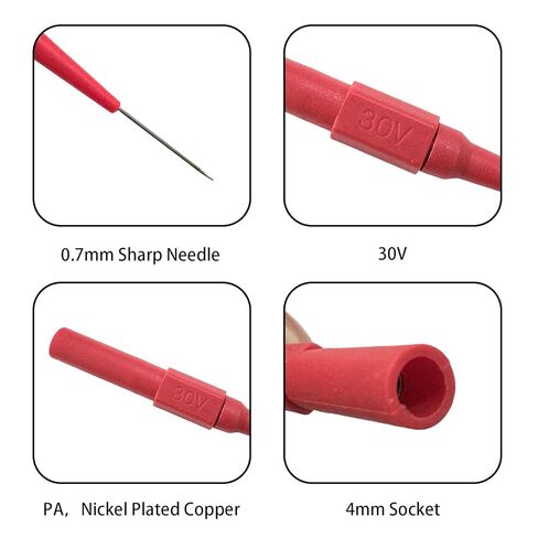 16 Pcs Back Probe Kit, 0.7mm Stainless Steel Non-Destructive Wire Piercing Test Probes, Multimeter Tester Needles for Banana Socket Plug, Automotive Electrical Diagnostics in Kuwait