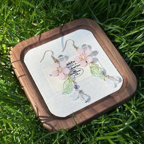 Pink Flower Earrings Spring Pink Cherry Blossom Flower floral Dangle Earrings for Women in Kuwait