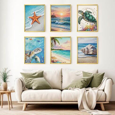 Fixwal 12x16 Poster Frame Set of 6 with Shatter Resistant Plastic Glass, Thin Border and Light Weight Photo Frames for Wall Decor Diamond Art, Gold in Kuwait