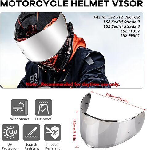 XINGWU Motorcycle Helmet Visor for Sedici Strada 2 Strada 3 LS2 FT2 VECTOR FF801 FF397 with Anti-fog Rainproof Helmet Film Face Shield Motorcycle Helmet Accessories Visor Replacement (Red) in Saudi Arabia