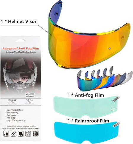 XINGWU Motorcycle Helmet Visor for Sedici Strada 2 Strada 3 LS2 FT2 VECTOR FF801 FF397 with Anti-fog Rainproof Helmet Film Face Shield Motorcycle Helmet Accessories Visor Replacement (Red) in Saudi Arabia