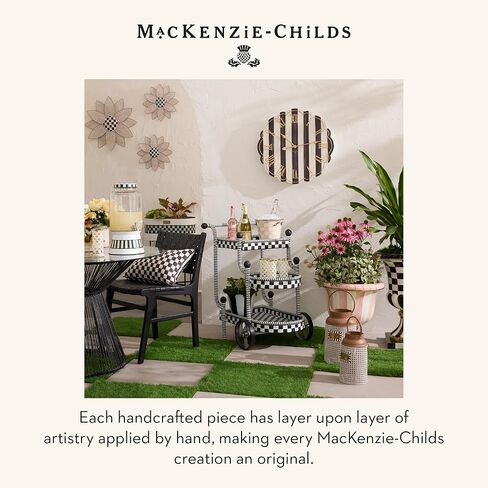 MACKENZIE-CHILDS Heart Pendant Wall Clock, Rustic Home Decor, Pink-and White-Rosy Check in Saudi Arabia