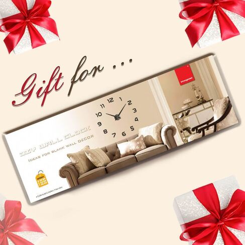 VANGOLD Frameless DIY Wall Clock 3D Mirror Wall Clock Large Mute Wall Stickers for Living Room Bedroom Home Decorations in Kuwait