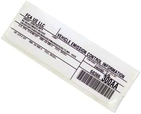 Mopar 68366300AA LABEL VEHICLE EMISSION CONTROL IN in Saudi Arabia