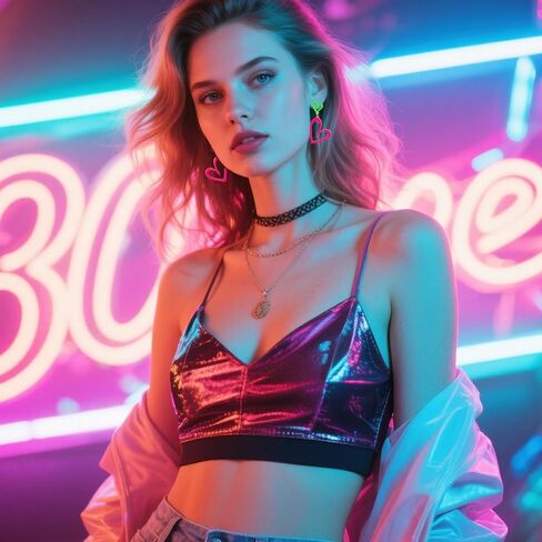 زوجان من الأقراط على شكل قلب نيون، أقراط أكريليك نيون 80s 90s للنساء، أقراط متوهجة باللون الوردي والأصفر لهدايا إكسسوارات الحفلات in Kuwait