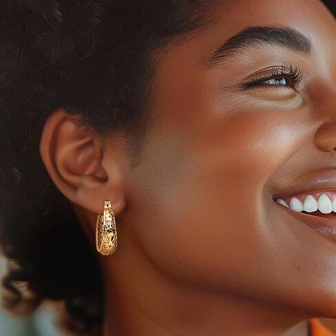 روس سيمونز 18kt الذهب الاسترليني على أقراط هوب تخريمية الأزهار in Kuwait