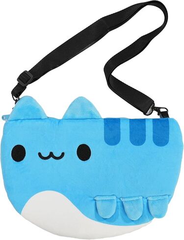 Bugcat Capoo Crossbody Bag - Official Licensed - 9.8" × 12.6" Flat Plush Shoulder Bag with Cute Cartoon Face - Slim Design - Lightweight Polyester - Everyday Casual Accessory in Saudi Arabia