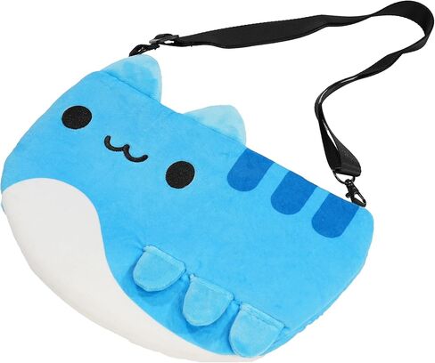 Bugcat Capoo Crossbody Bag - Official Licensed - 9.8" × 12.6" Flat Plush Shoulder Bag with Cute Cartoon Face - Slim Design - Lightweight Polyester - Everyday Casual Accessory in Saudi Arabia