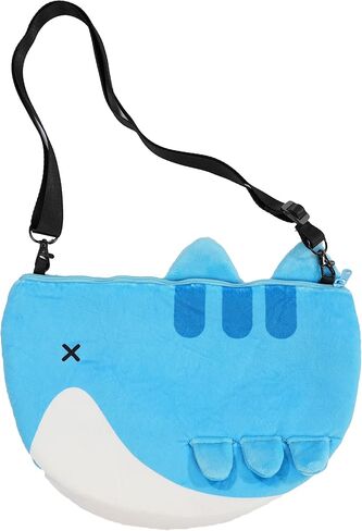 Bugcat Capoo Crossbody Bag - Official Licensed - 9.8" × 12.6" Flat Plush Shoulder Bag with Cute Cartoon Face - Slim Design - Lightweight Polyester - Everyday Casual Accessory in Saudi Arabia