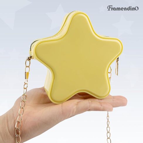 Framendino, Yellow Mini Star Purse Small Shoulder Bag Messenger Handbag Cute Star-Shaped Cross Body Bags for Women in Saudi Arabia