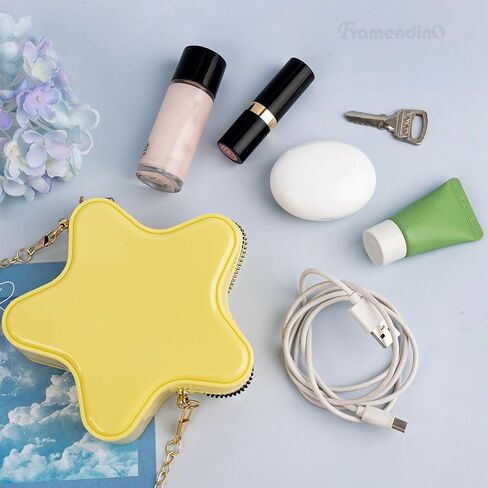 Framendino, Yellow Mini Star Purse Small Shoulder Bag Messenger Handbag Cute Star-Shaped Cross Body Bags for Women in Saudi Arabia