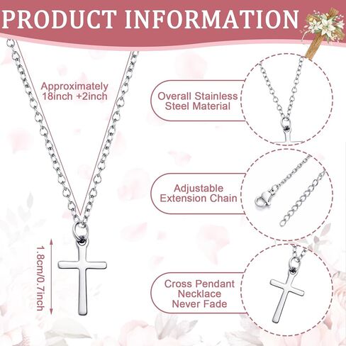 Sureio 24 Sets Christian Faith Cross Necklace for Mother Religious Pendant Necklace Bulk with Vintage Bible Verse Card Inspirational Jewelry Gifts for Mother's Day Easter Mom Women Church Coworker in Saudi Arabia